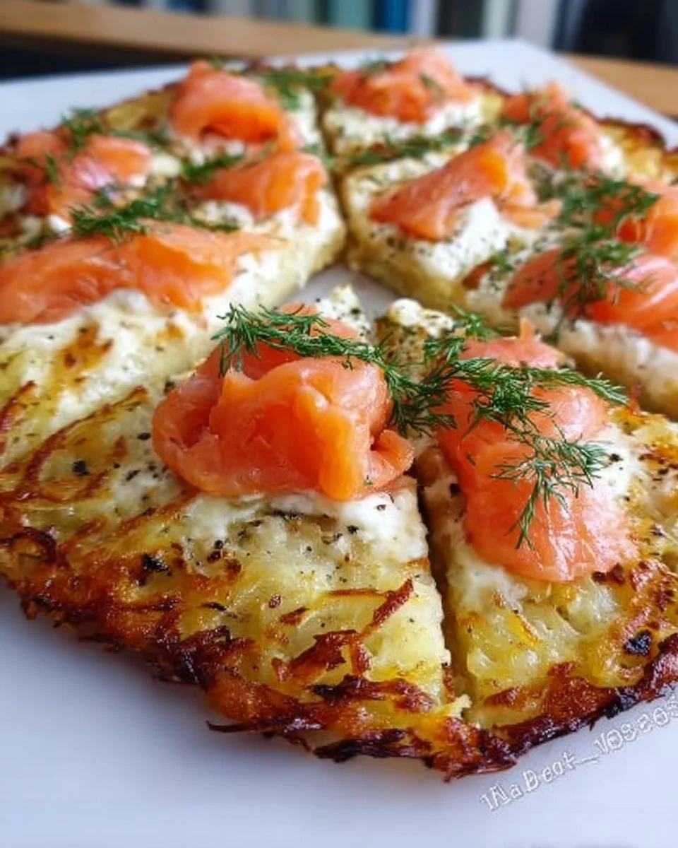 Kartoffel-Pizza mit Lachs