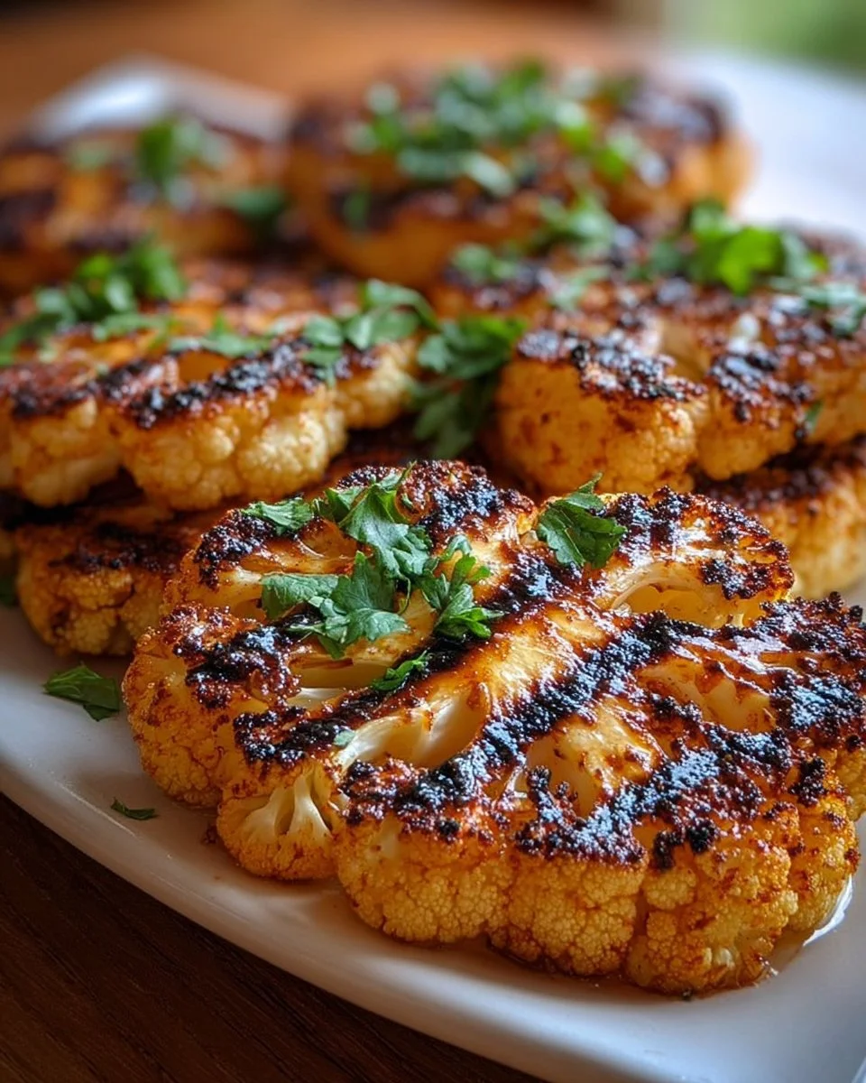 Scharfe gegrillte Blumenkohlsteaks